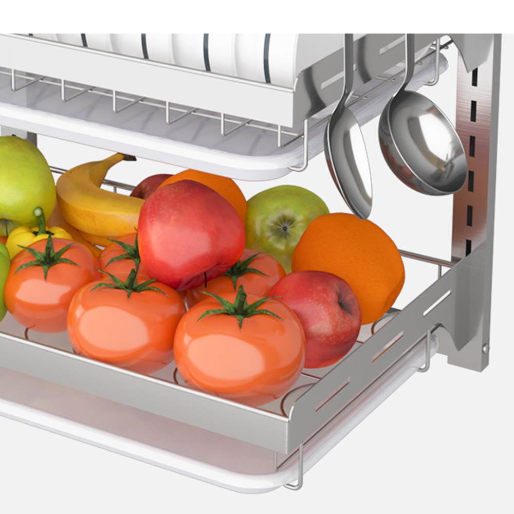 Storage rack Acciaio Inossidabile 201 Mensole da Parete Mensola angolare Slot Indipendente Risparmio Di Spazio (Portanti: 20 Kg) Bene/Argento / 5cm
