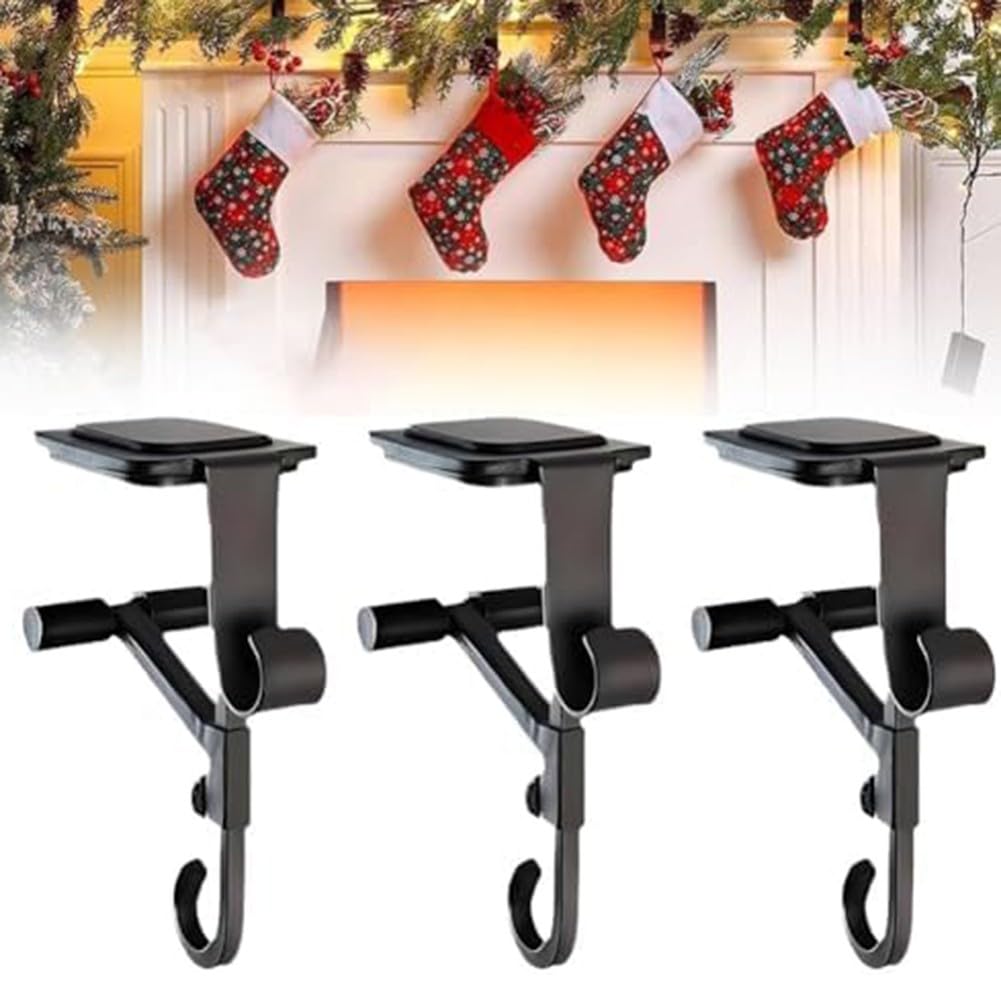 ZYWUOY Colgador de guirnalda resistente, soporte para calcetines de Navidad, gancho de mantel, diseño ajustable sin taladro, metal resistente a la corrosión para decoración de chimenea interior y