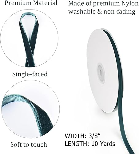 Miniatura 7 de Cinta de terciopelo para envolver regalos y manualidades  1 rollo de cinta vintage de terciopelo satinado de una sola cara para adornos de boda,