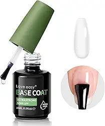 Love easy Esmalte de gel base para unhas, cristal transparente fortalece a construção do ápice aumenta o reforço, longa duração de mais de 28 dias, fórmula segura protege unhas fracas e irregulares