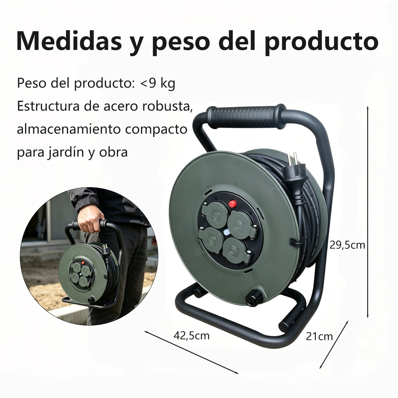 Alargadera 50 Metros Alargador Enchufe IP44