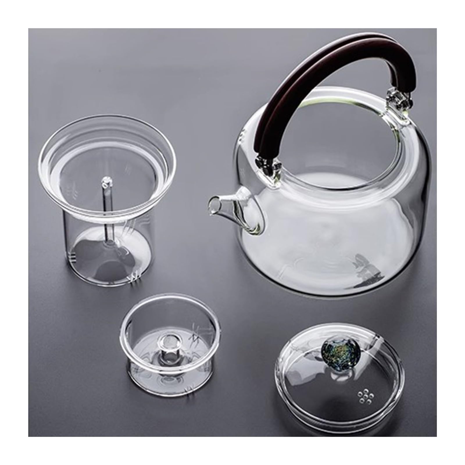 Teiera Teiera in vetro Set fornello elettrico in ceramica Cottura a vapore e bollitura Bollitore speciale for tè nero bianco integrato di grande capacità