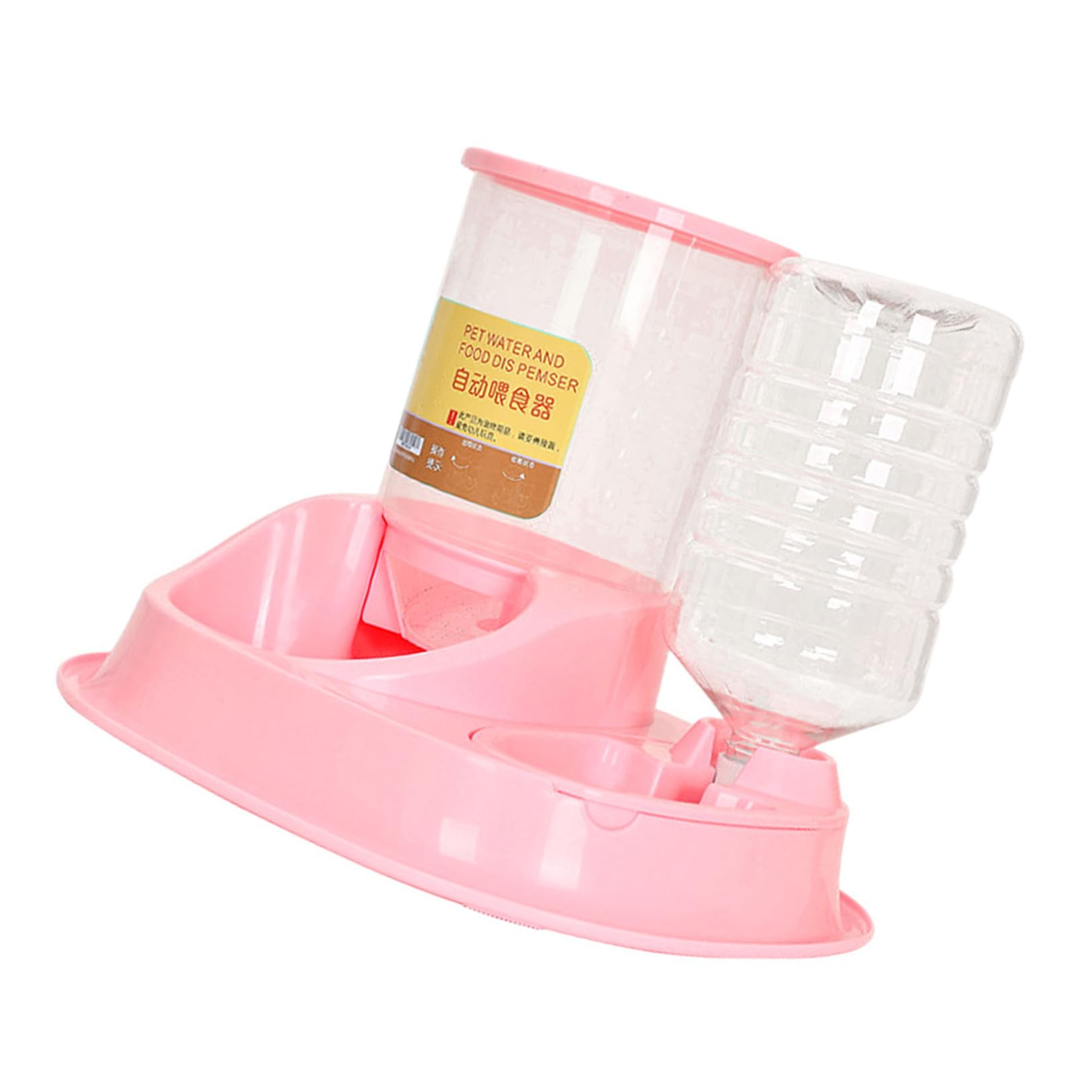 2.5l/4l Rose Distributeur Automatique d'eau et Croquettes | Plastique, Nettoyage Facile, Limite le Mouillage des Poils, Usage Quotidien