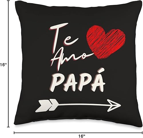 Miniatura 4 de Regalos para Papa Best Gifts Latino Dad Te Amo Almohada para Papa Día del Padre, 16x16, Multicolor