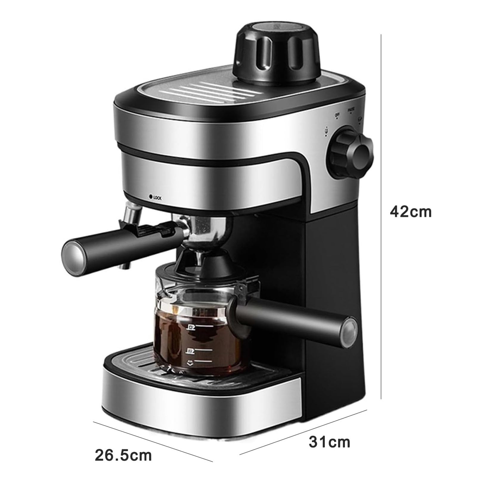 Machines à café cappuccino, mini cafetière avec mousseur à lait | Filtre de qualité alimentaire, petite cafetière goutte à goutte automatique pour la maison, le bureau