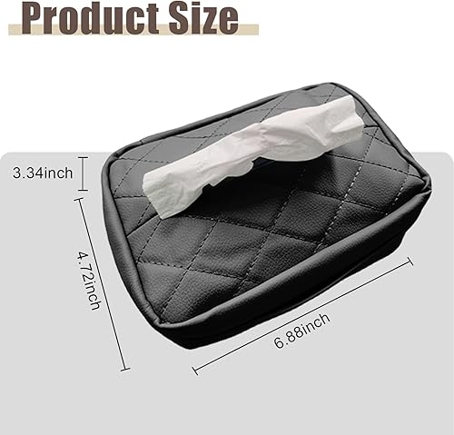 Miniatura 2 de Soporte de pañuelos estándar para automóvil, funda de caja de 120 pañuelos para automóvil, visera universal de piel sintética para automóvil o
