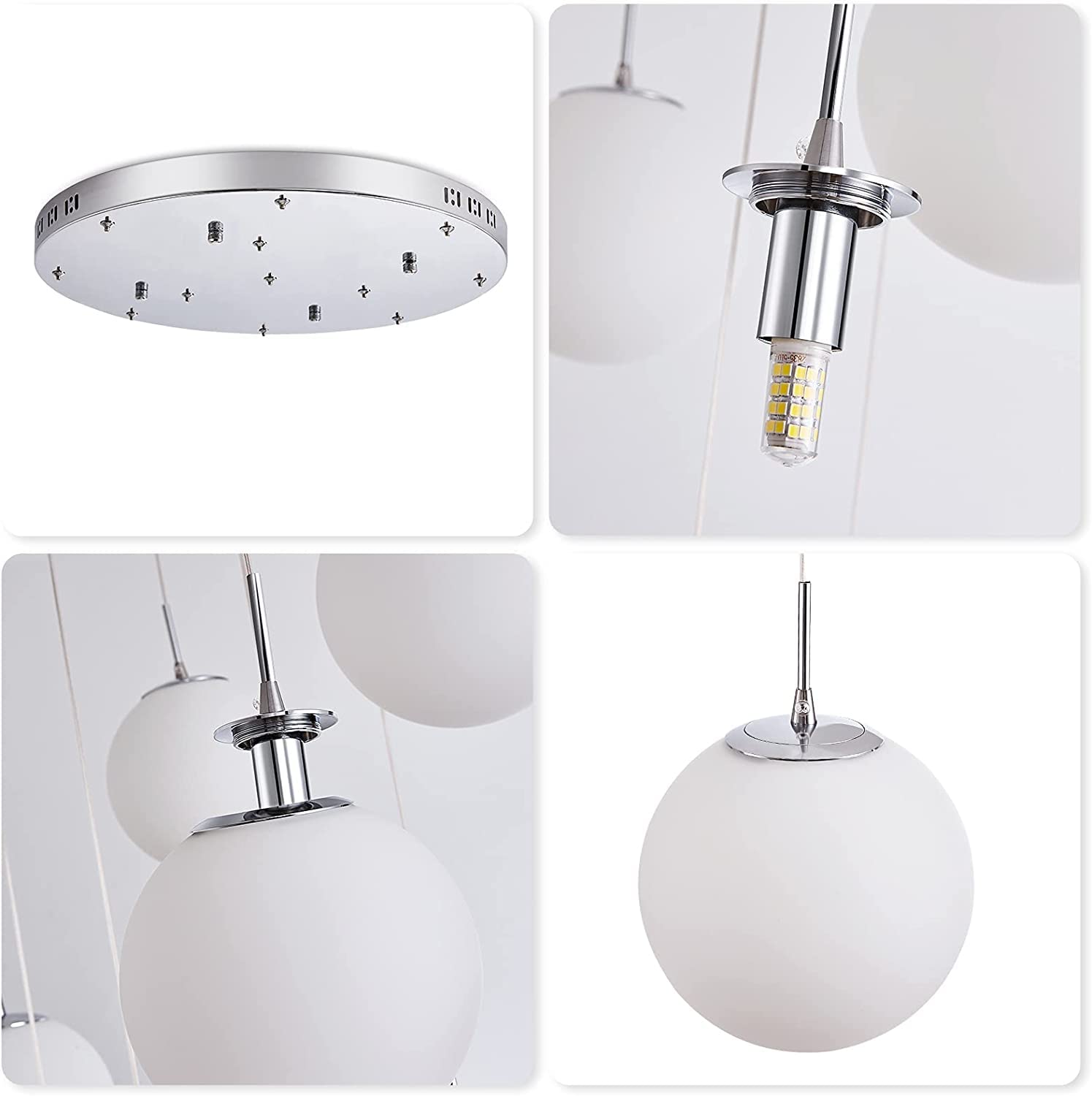 H.W.S Lámpara colgante moderna con forma de casa de escalera, lámpara colgante para mesa de comedor, G9, altura regulable, lámpara de araña, para escaleras, salón, villa, cocina, pasillo (9 focos)