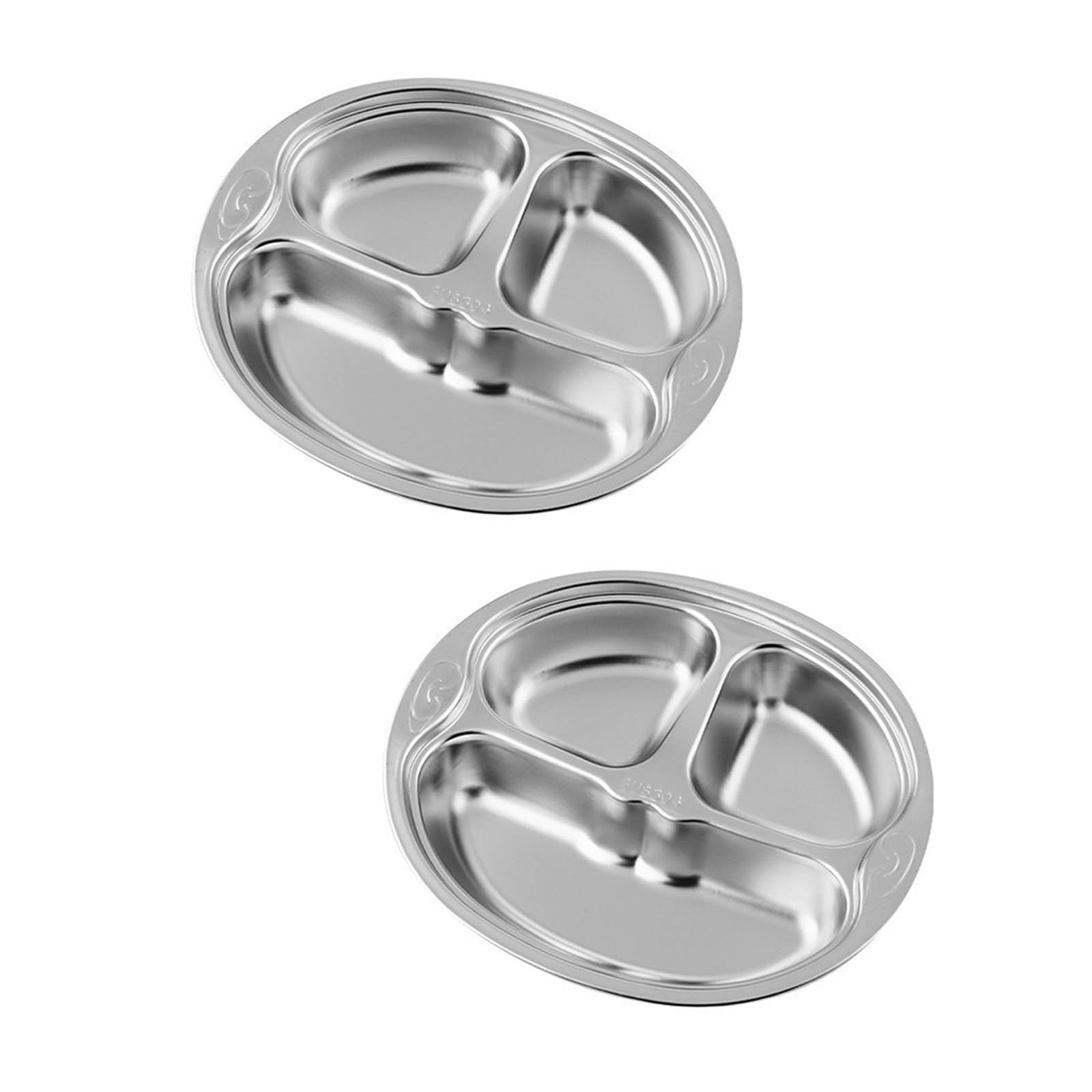 Kalttoy 2Pieces 304 Nonrust Steel Childrens Dinnerware Set Plates for Kids Portable Efficient Dishware for Family Dining Daily Use Nonrust Steel Kids Dishes