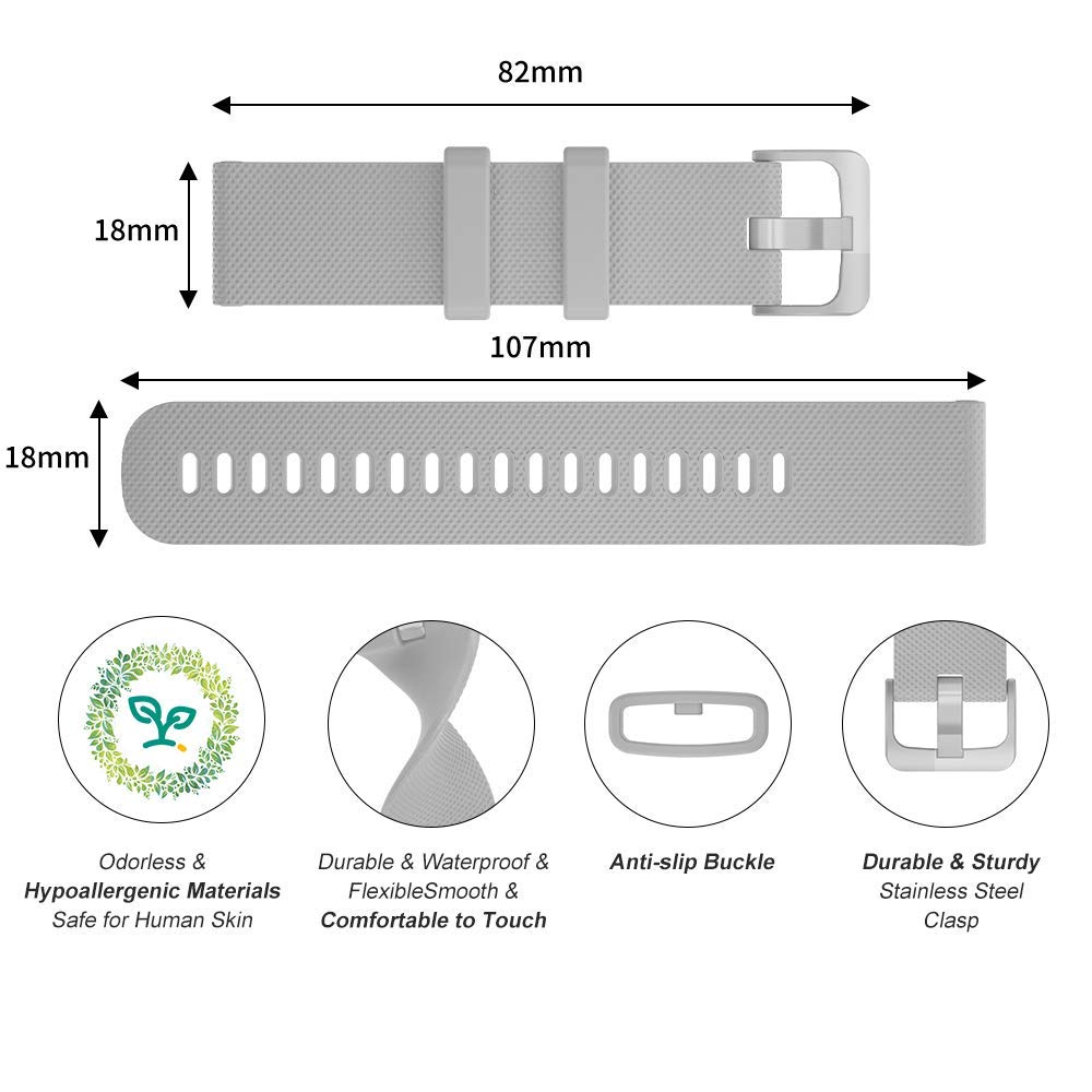 Wownadu 18mm Quick Release Watch Strap Compatible for Garmin Vivoactive 4S, Vivomove 3S, Venu 3S/2S, Forerunner 255S/265S - Image 2