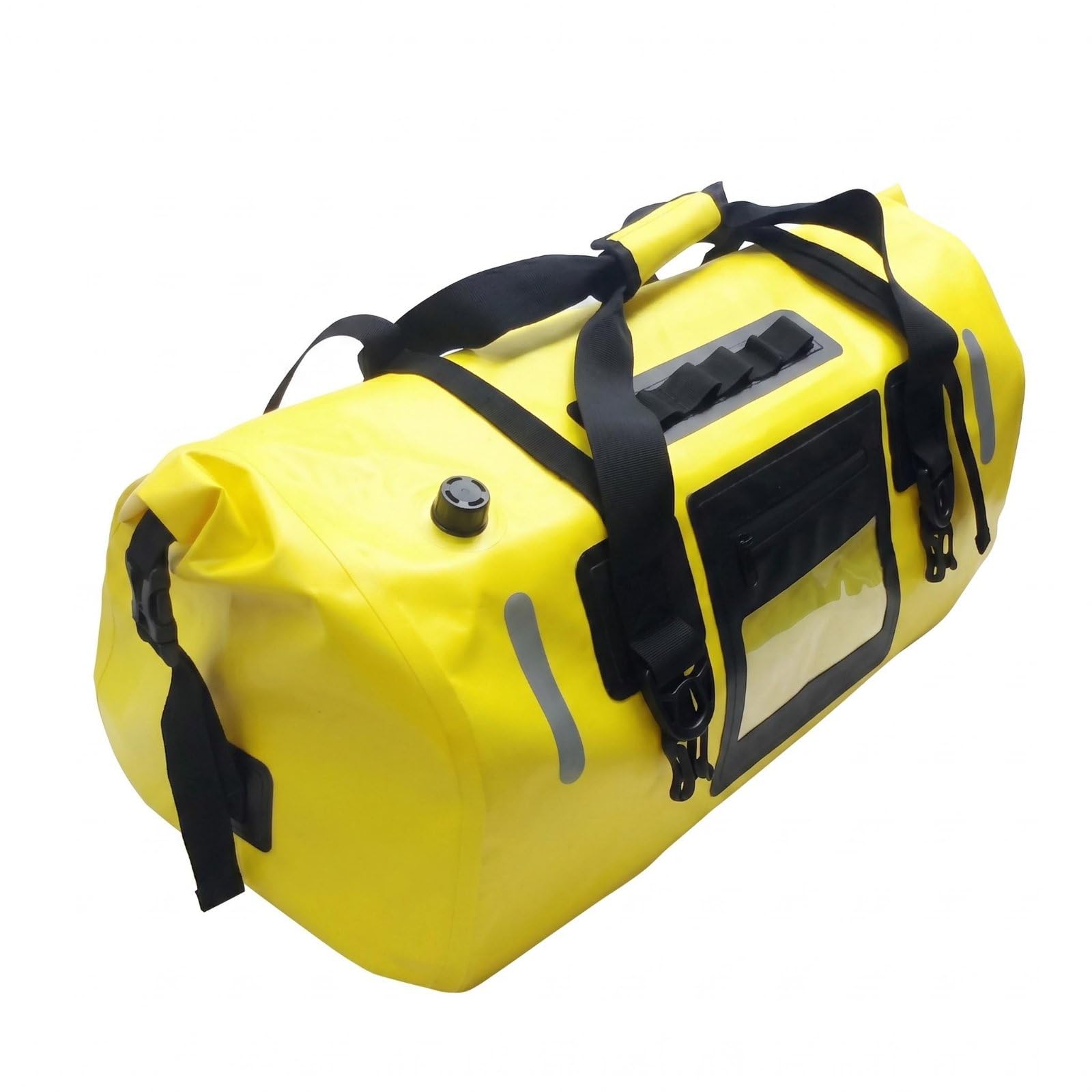 Baoblaze Borsa Posteriore Impermeabile Borsa Coda Borsone Sacca Viaggio in PVC 500D con Maniglia Punti di Fissaggio E Valvola Adatta a Viaggi Escursioni, Giallo, Giallo, 66L