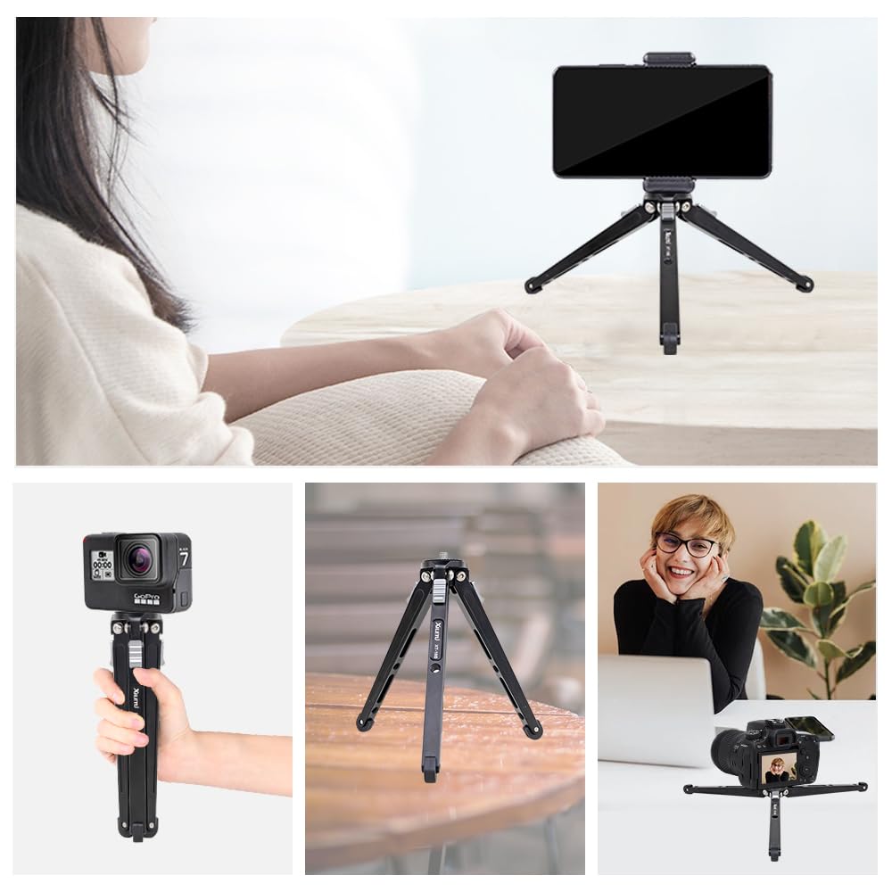Amazon | XILETU ミニ三​​脚金属製スマートフォン三脚コールドシュー