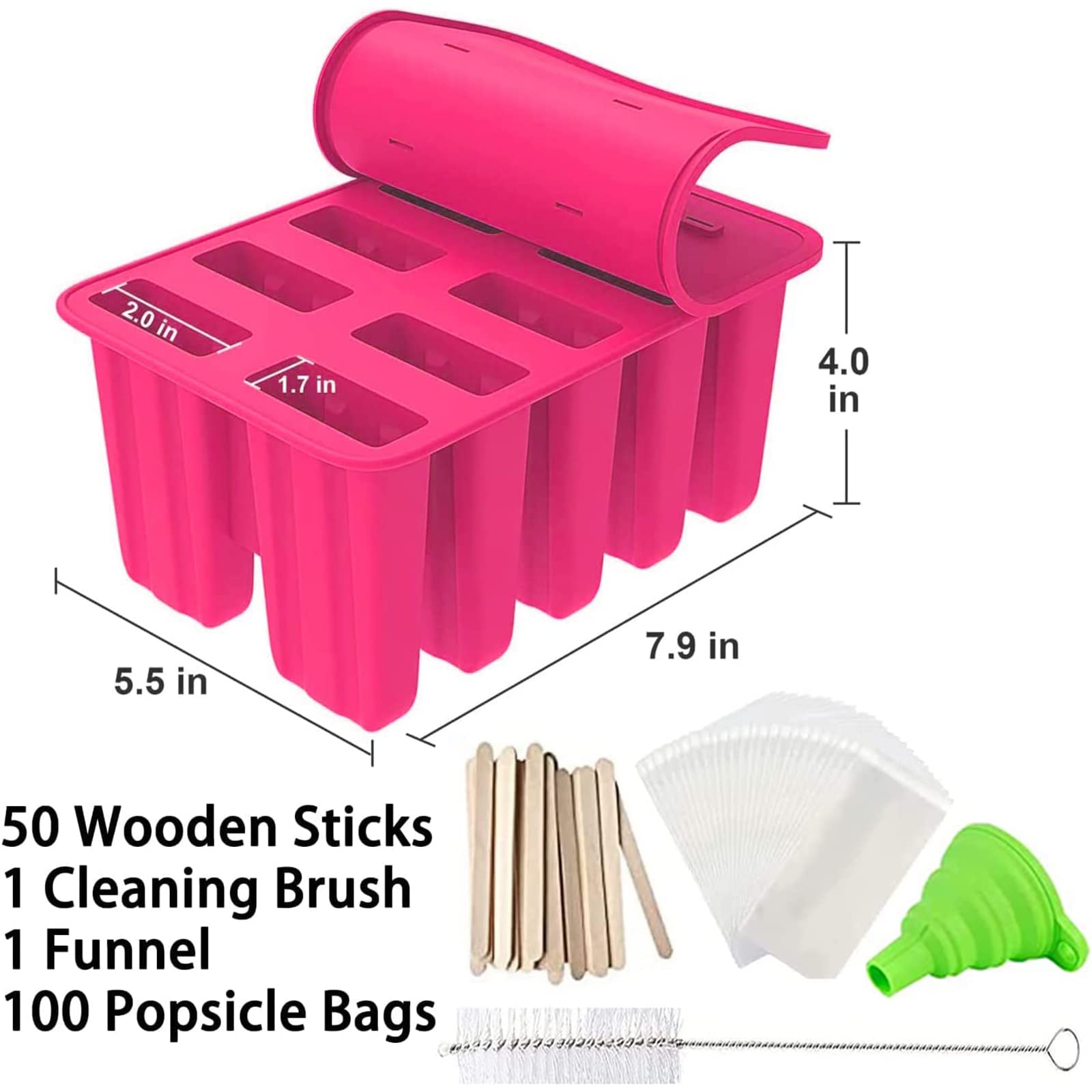 Moules à Glaces En Silicone Avec Couvercle, 2 Pièces, Moule à