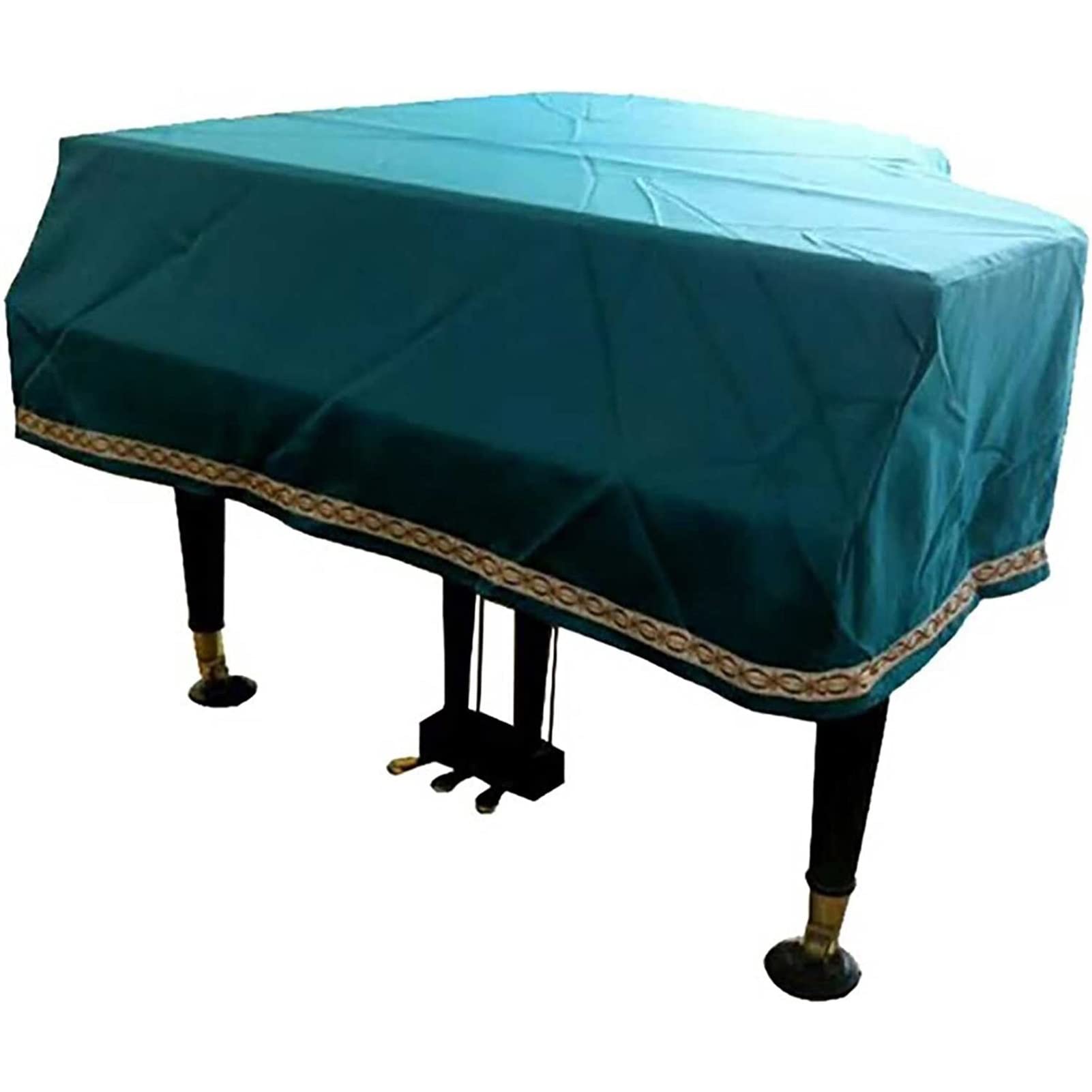 Grand Piano Cover, Grand Piano Cover, Dustproof Washable Piano Cover with Bordered Decorated Protective Cover Cloth Classic Universal Grand Piano