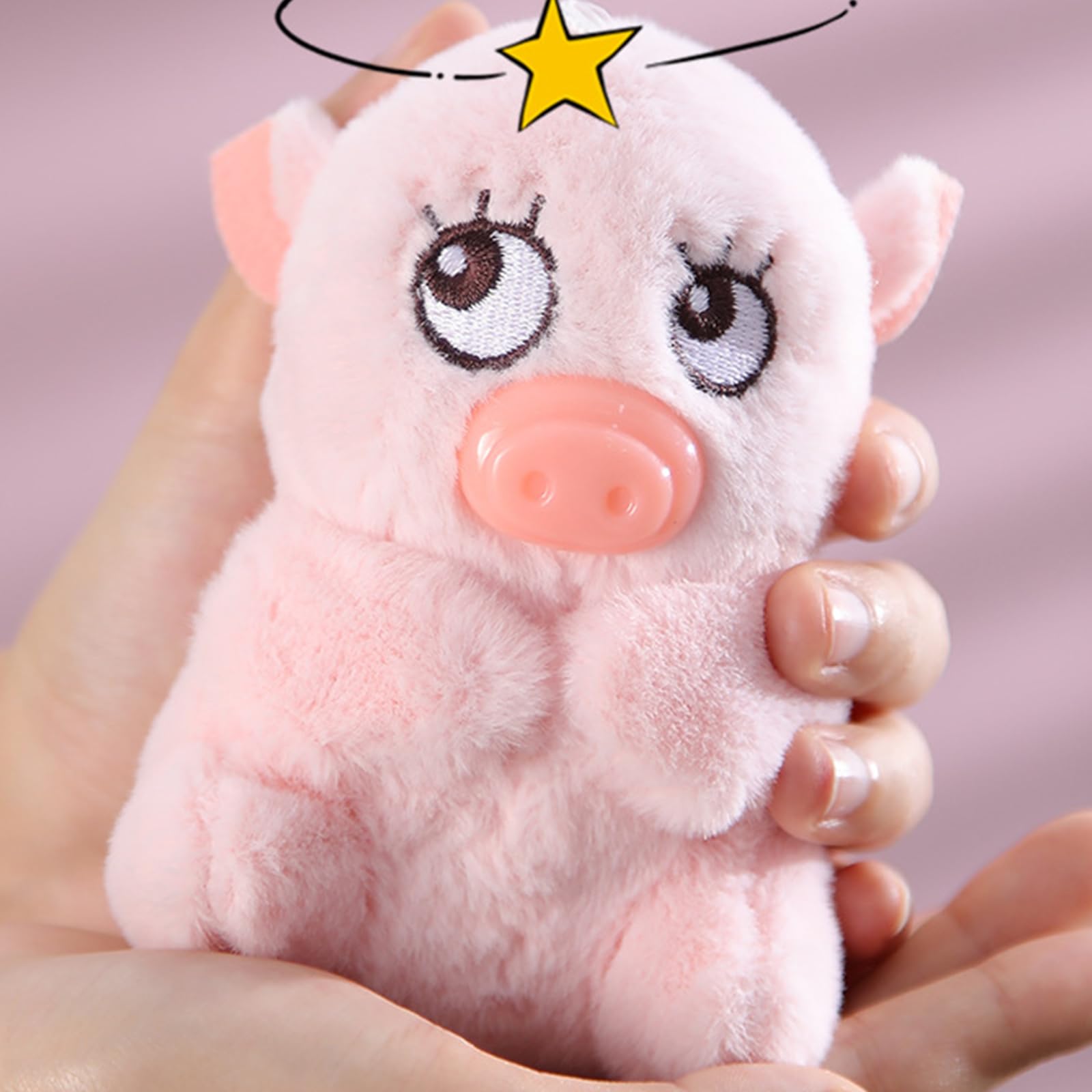 Amazon.co.jp: サウンド可能なぬいぐるみ豚キーホルダーバッグ