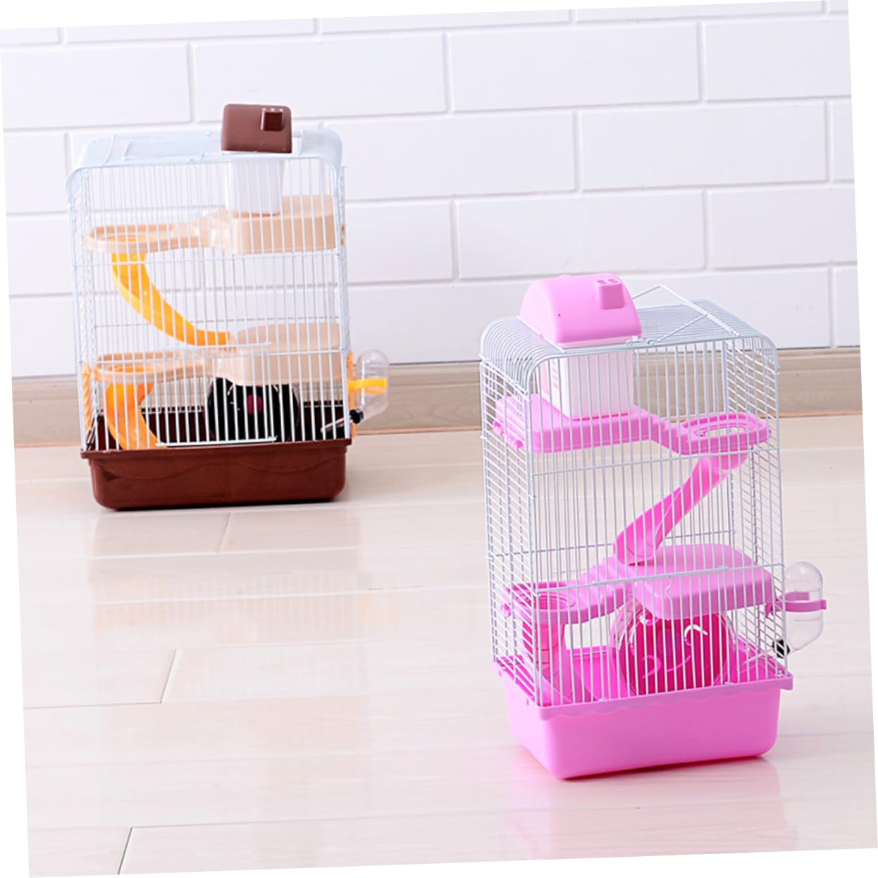Happyyami Hamsterkäfig Haustierkäfig Chinchillakäfig Aus Kunststoff Mit Laufrad Und Wasserkanne Für Kleine Haustiere