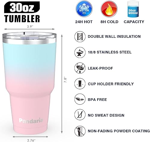 Miniatura 2 de Vaso personalizado con tapa y pajita, vaso a prueba de derrames, vaso personalizado de doble pared con aislamiento al vacío personalizado con tu