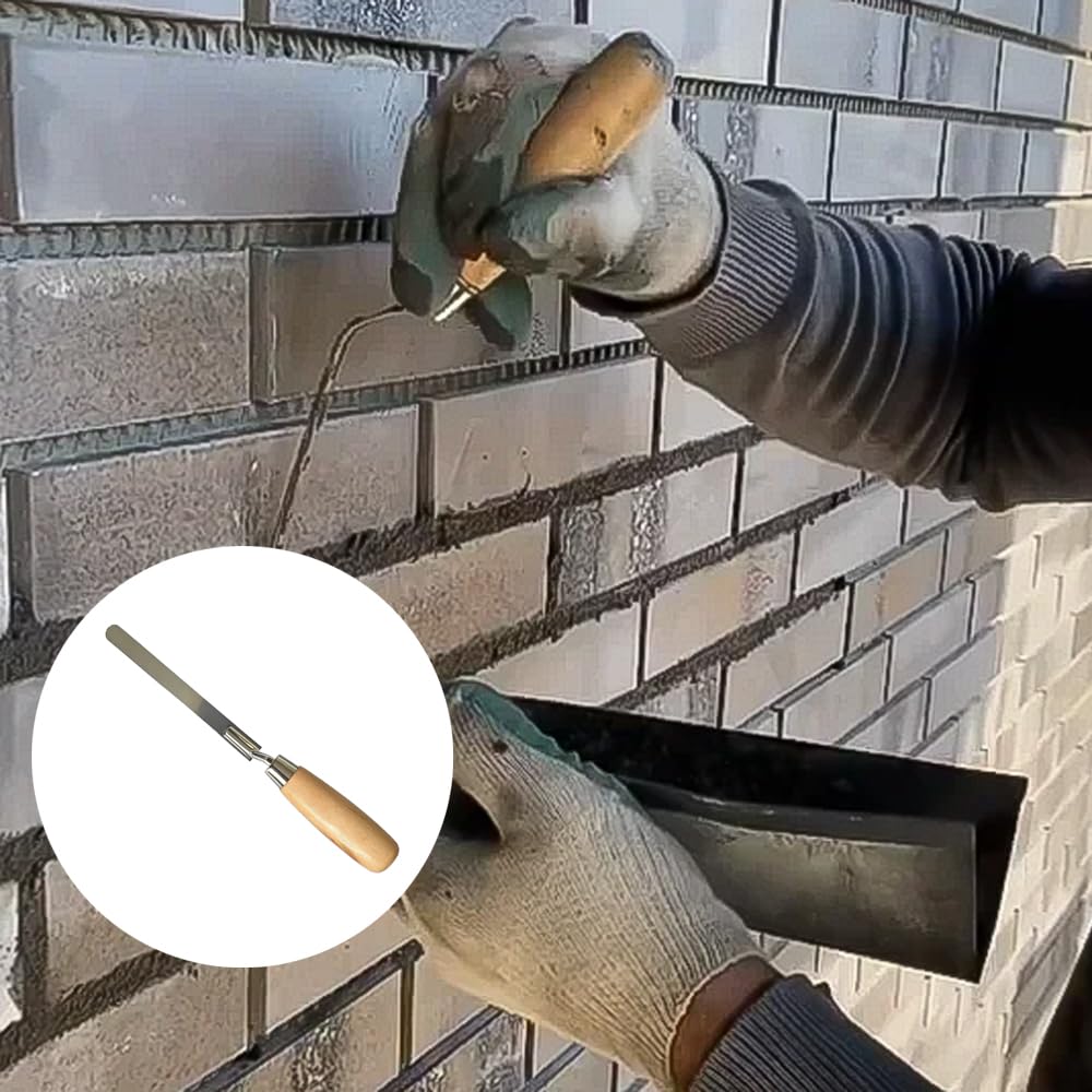 galvanisierte Kelle und 5 Edelstahllöffel-Set für Mauerwerksfugen, Fugenreparatur und Maurerarbeiten – Größen 6-14 mm