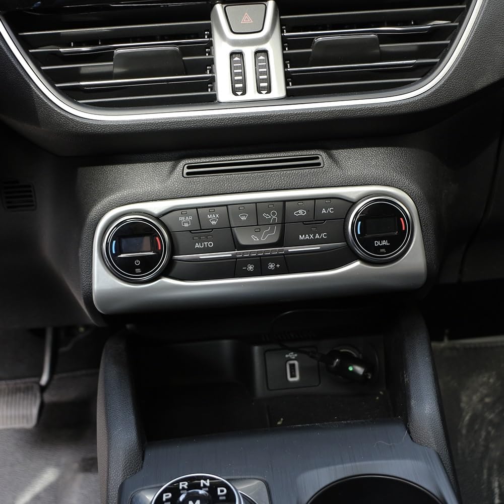 Cadre Garniture Boutons Climatiseur Carbon Fiber Black Pour Ford Focus 2019-2021 MK4 ST-Line - Accessoire Intérieur Voiture