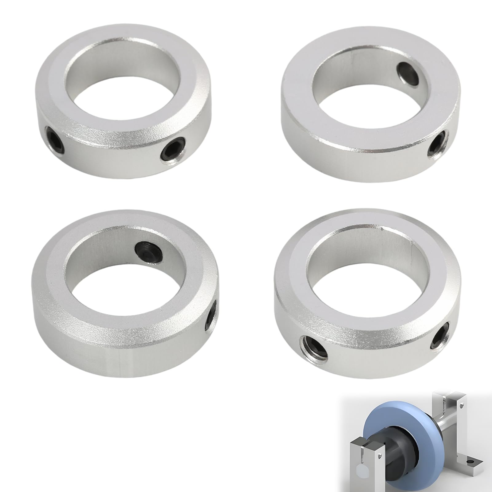 4 Pezzi Anello di Arresto, Larghezza 20 mm, Anello di Bloccaggio per Albero, Fine Corsa per Ruota, Carriola, Trasmissione, Utensili CNC (Albero 20 mm Foro 32 mm Ø Est 10 mm)