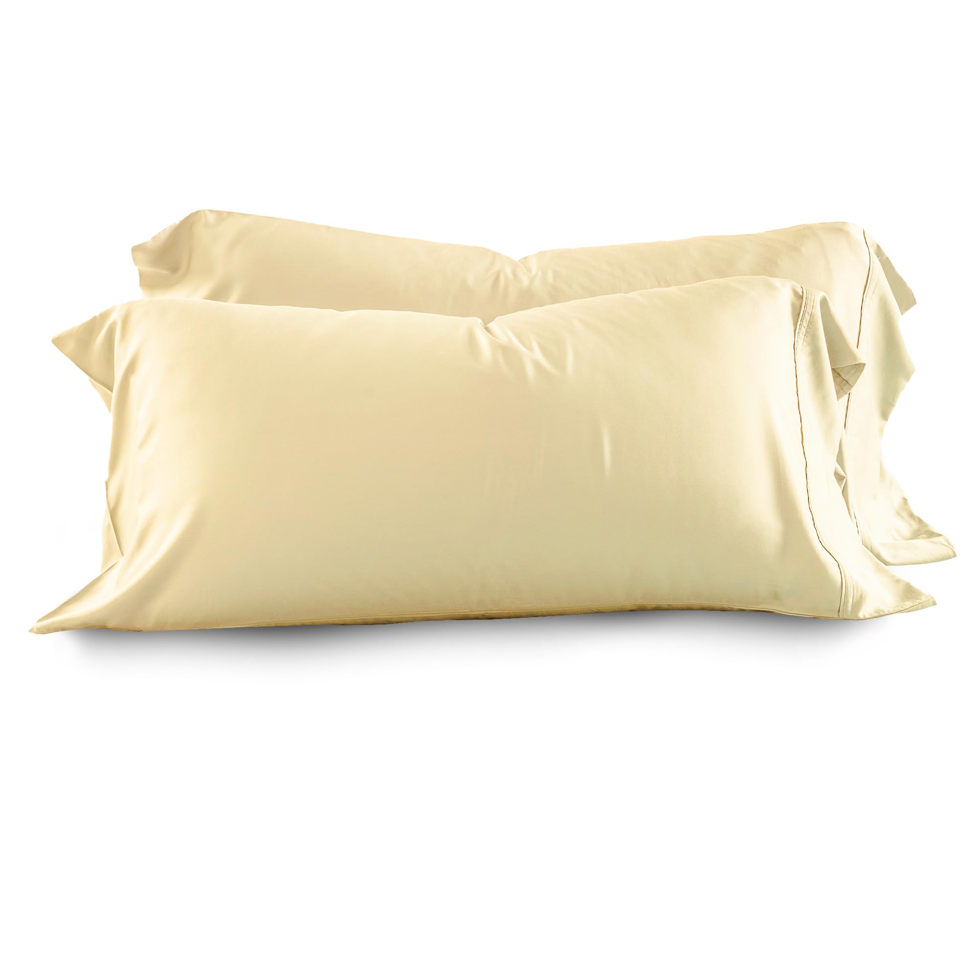 Olive + Crate Tencel Eucalyptus Pillowcases - 100% Tencel Lyocell Cooling Pillow Cases for Hot Sleepers - Hypoallergenic, Moisture-Wicking, Silk