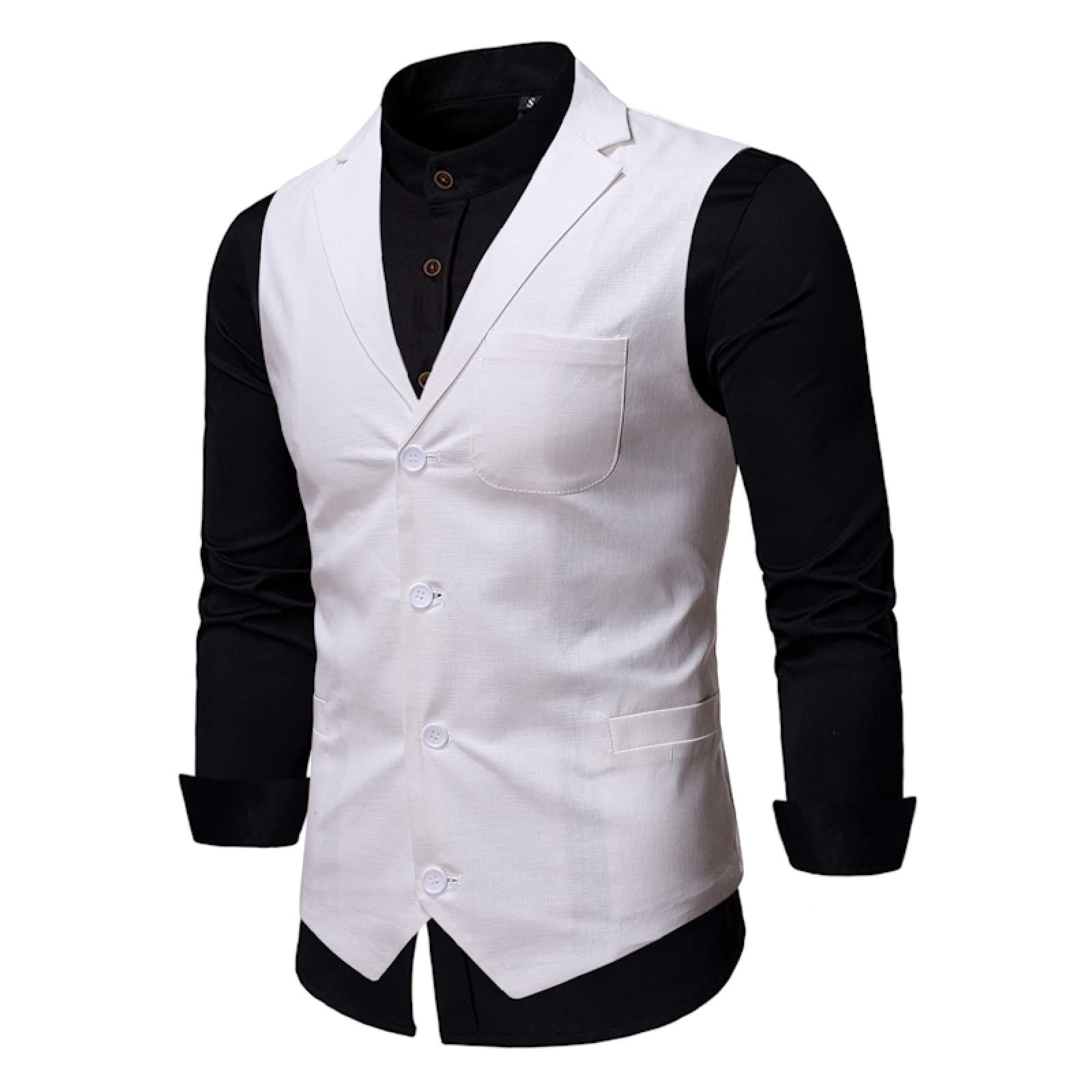 SHACE Herren Anzugweste - Herbst Männer V-Ausschnitt Einfarbig Einreiher Weste Slim Formal Business Hochzeit Mehrere Taschen Anzug Weste Kleidung