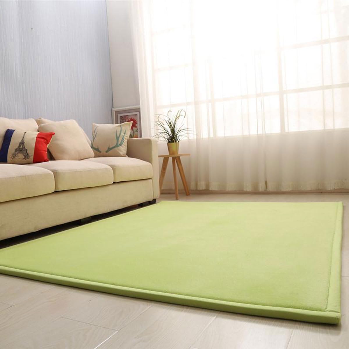 Dmkjdzsw Play Crawling mat for Nursery Baby, Extra Soft Activity Floor Mat for kids Playroom Bedroom-green-100 * 200cm