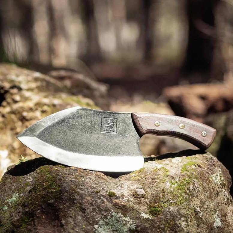 Miniatura 9 de COOLINA Lixy - Cuchillo de chef de 8.7 pulgadas, forjado a mano, acero revestido de manganeso alto, cuchillo de carnicero de espiga completa,