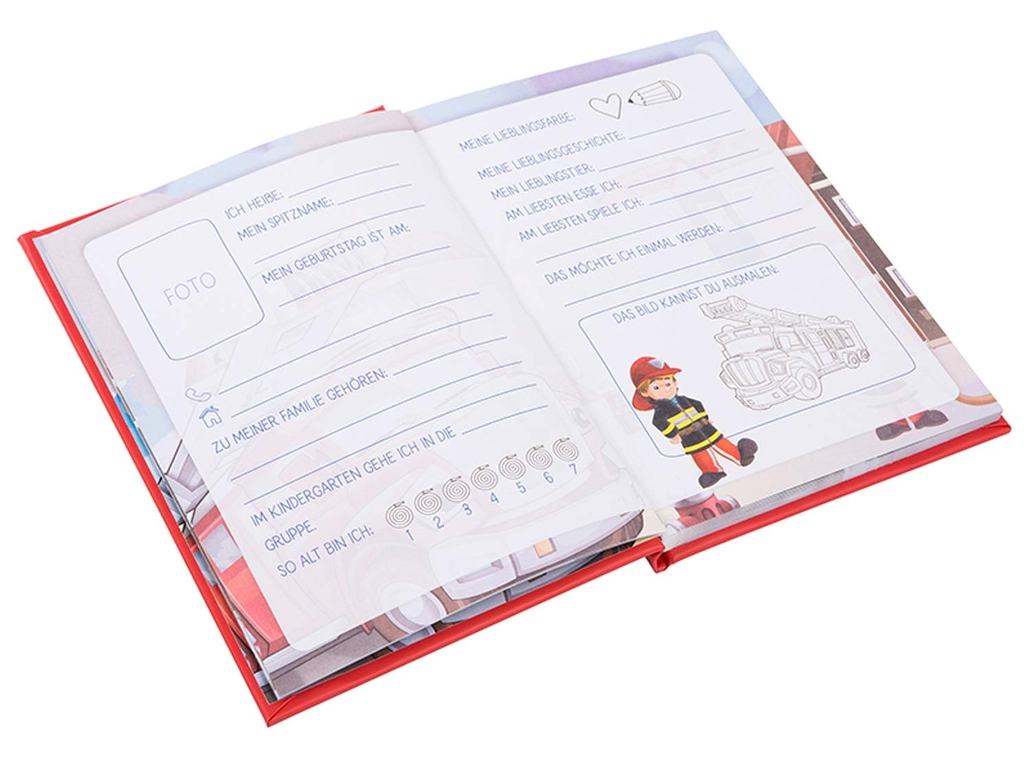 goldbuch 43101 Kita, fire Brigade DIN A5, Friendship Fill in, Memory Book for Friends with 88 Illustrated Pages - Image 4
