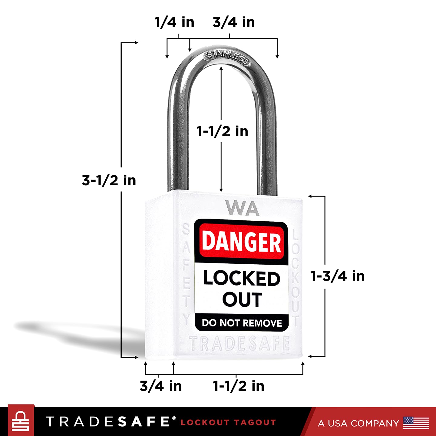 TRADESAFE Lockout Tagout Locks Sets, 10 White Keyed Alike Unlimited Grouping Loto Locks, 2 Keys Per Lock, OSHA Compliant Lock Out Tag Out Padlocks