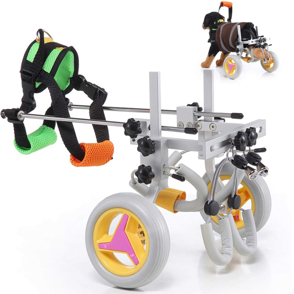 Fauteuil roulant pour chien réglable à deux roues pour rééducation animale