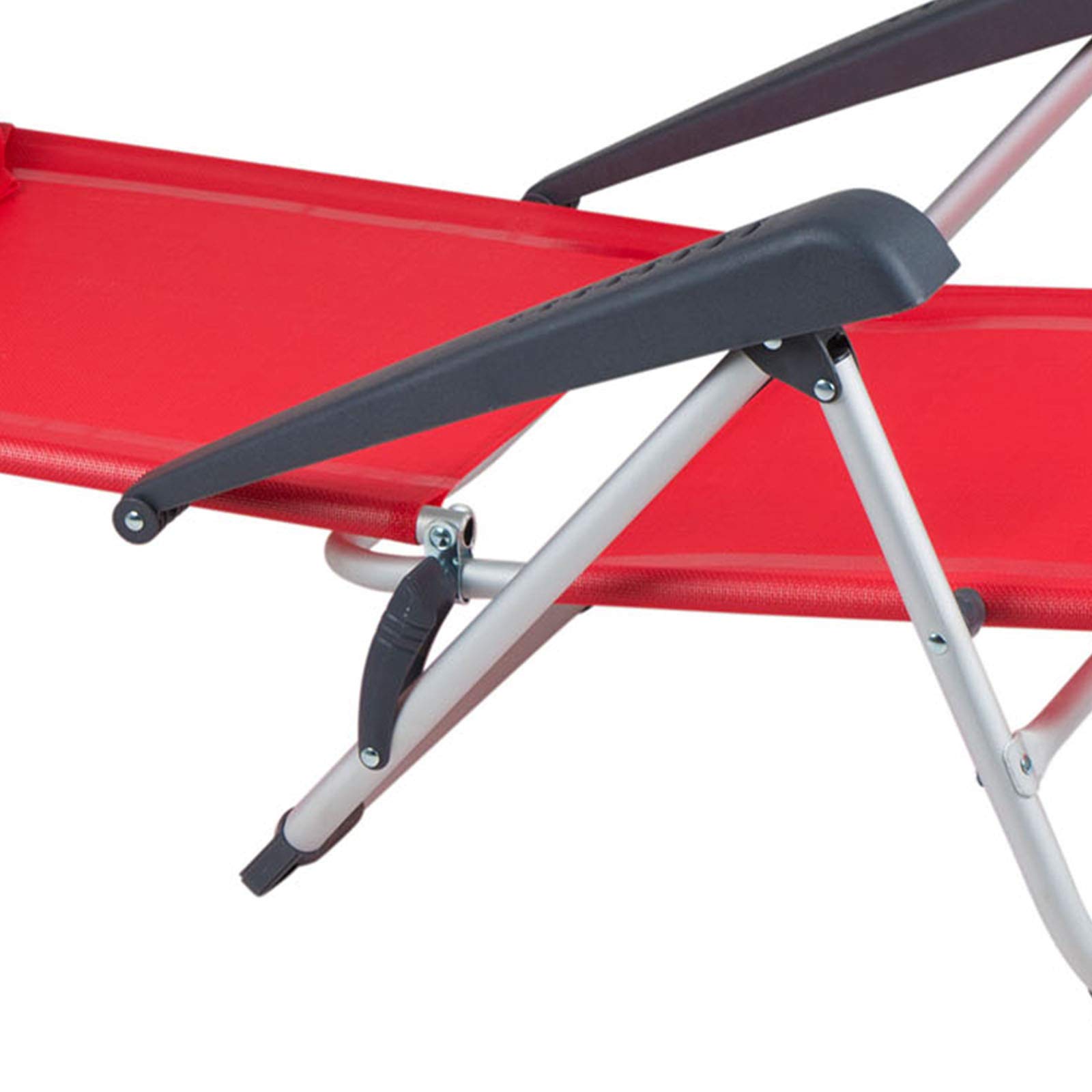 Bo-Camp Aluminiowe krzesło plażowe, leżak kempingowy, składany, krzesło ogrodowe, niski poziom 100 kg