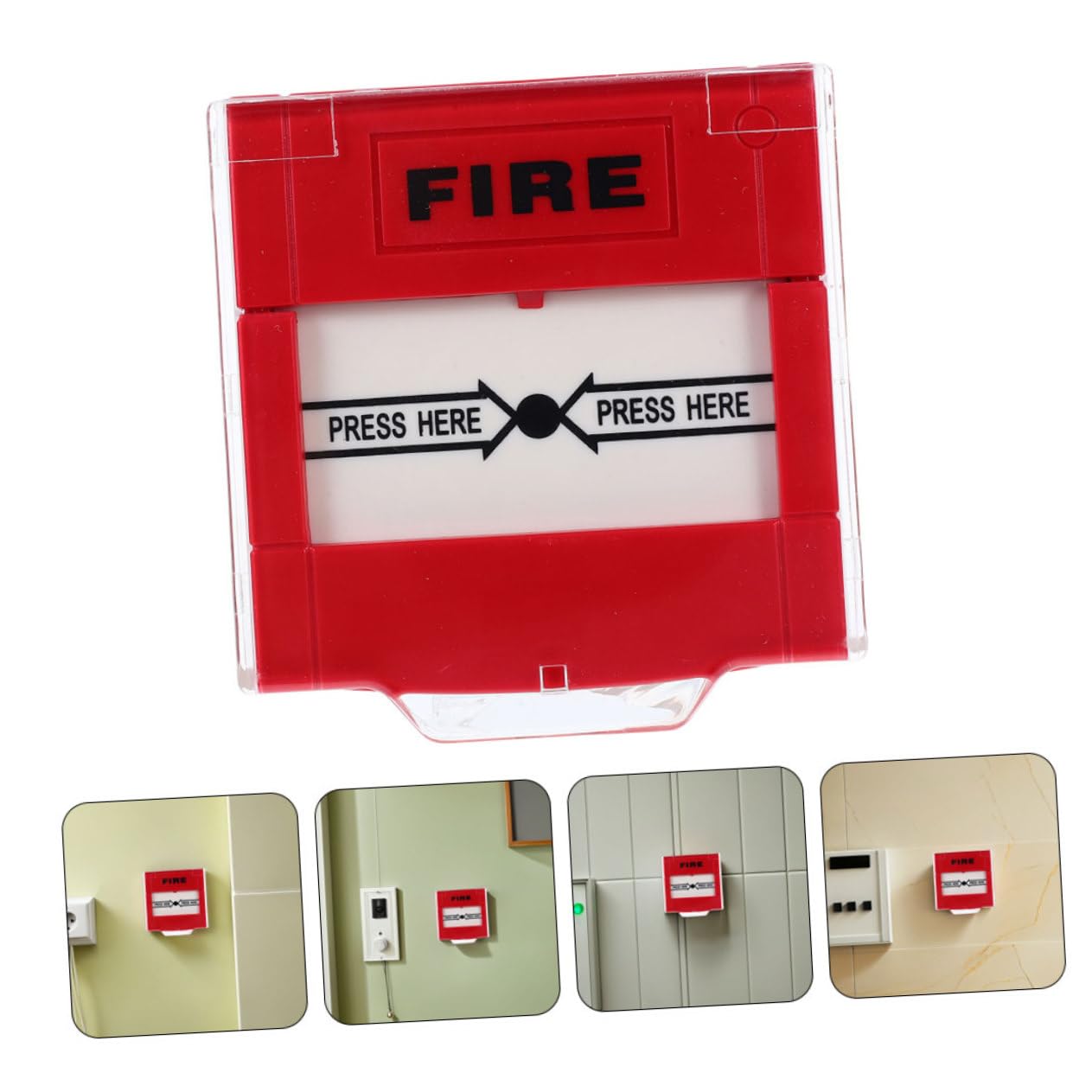 Didiseaon Botón de Alarma de Incendio Manual Fácil Instalación y Reinicio 2 Unidades de Plástico Rojo Compatible Sistema, Adecuado para Hotel y Oficina