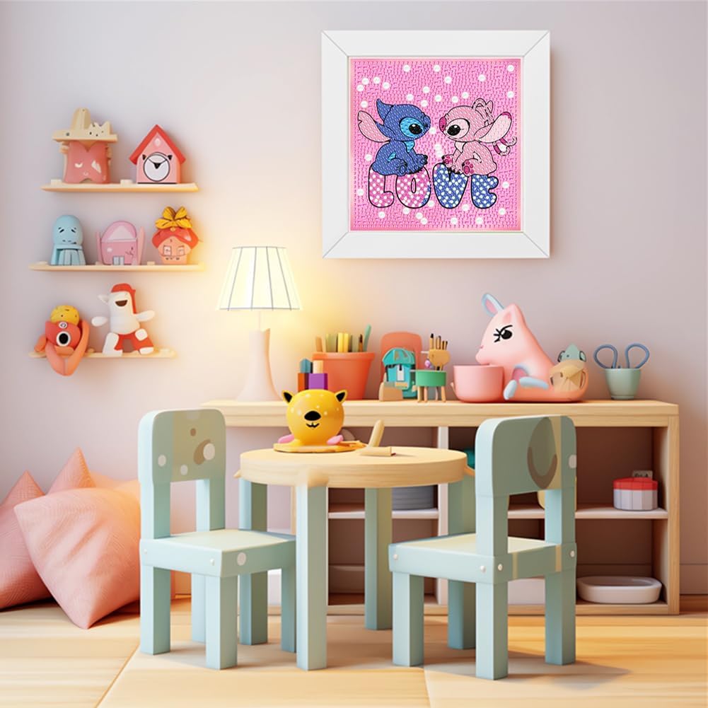 QENSPE 5D Diamond Painting Kit Romantico, 30x40cm, Con Tela E Diamanti Rotondi, Pupazzo Di Neve
