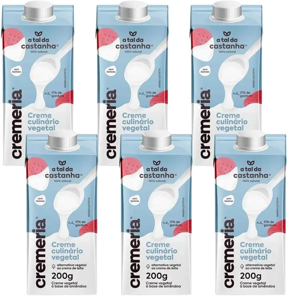 Kit 6 Cremes Vegetais Cremeria A Tal Da Castanha 200g