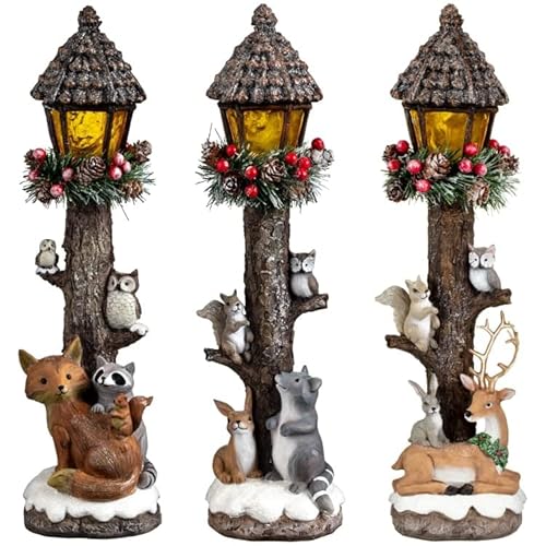 AJ Light Up Woodland Lamp Post. Christmas Decorations Design May Vary Subject to Availability