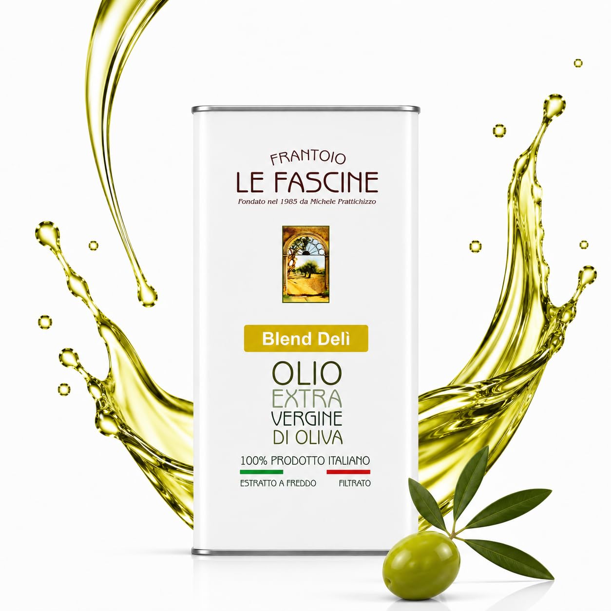 Le Fascine Delicato - 100% włoska DELIKATNA oliwa z oliwek extra virgin ekstrahowana na zimno 100% wyprodukowana z oliwek prowansalskich Ogliarola i Leccino (puszka 5 litrów)