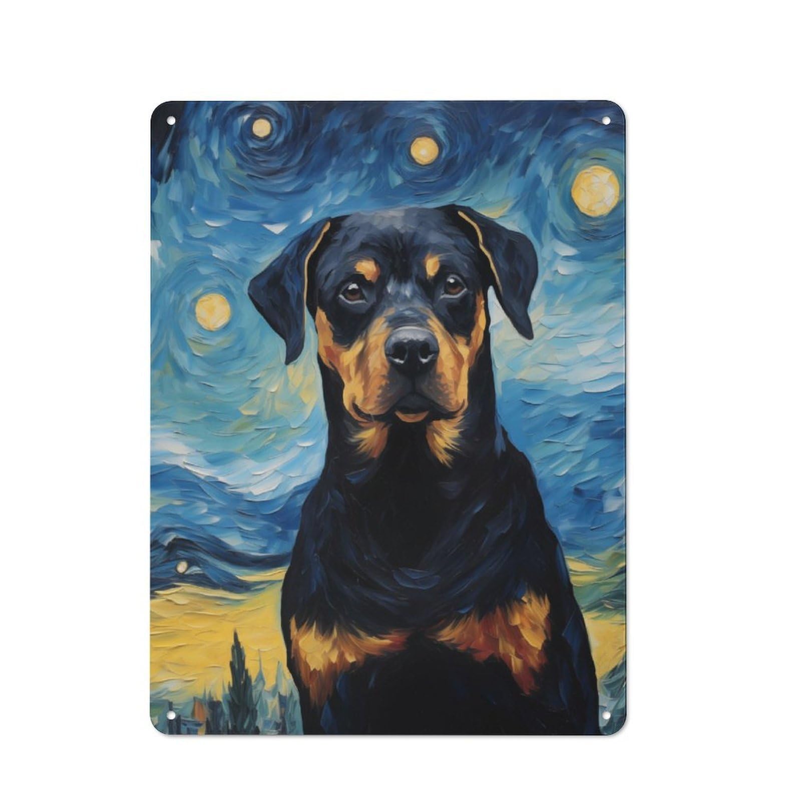 Junmoney Rottweiler Metal Sign 40X30cm With For Hallway Wall, Rustic Decor, Housewarming Present For People Styling Hallway