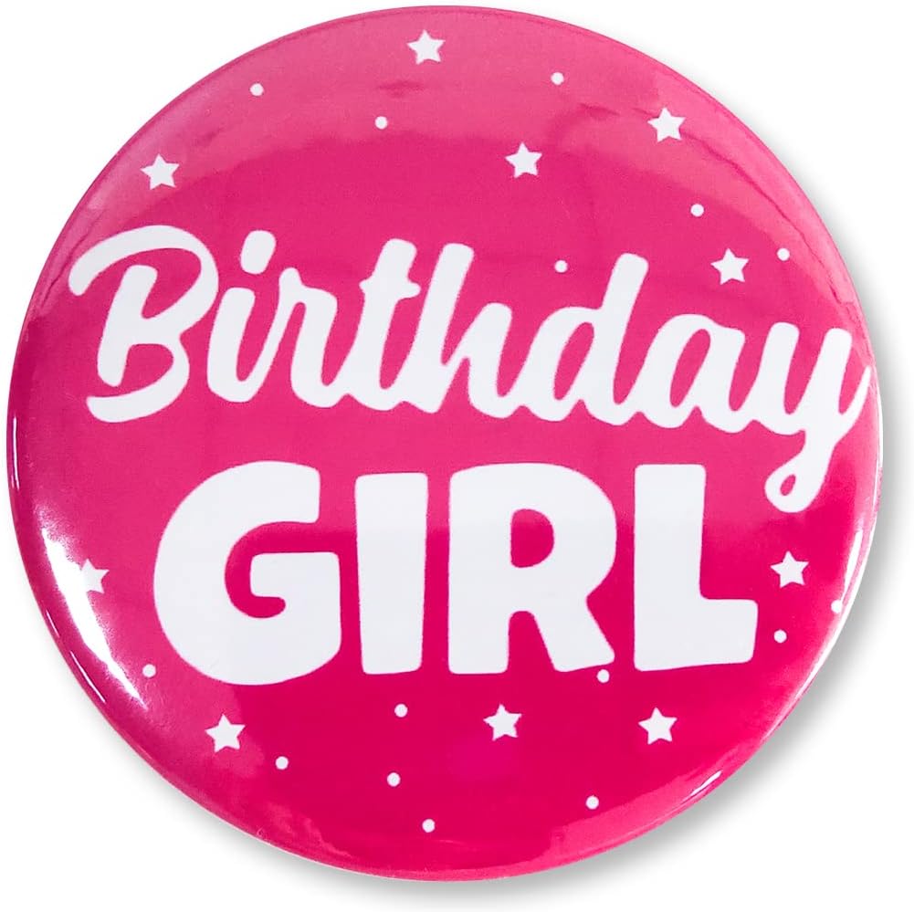 Birthday Girls Button Pink Baby Kids Happy Birthday Badge Pins,It's My Women Birthday Badges Party Decorations Favors Supplies