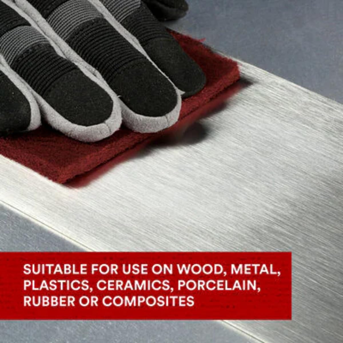 3M Scotch-Brite 7447 General Purpose Hand Pads, Very Fine Grade, 6” x 9” Maroon Abrasive Pads (Aluminum Oxide, Pack of 20)