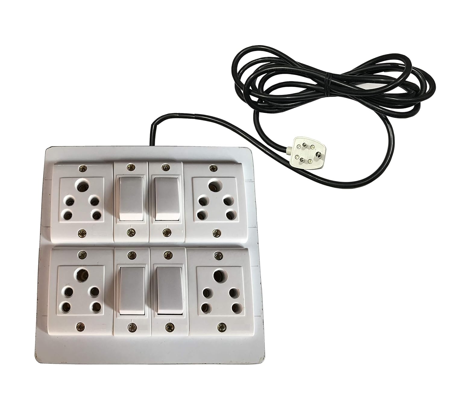 EXTENTION 4Nos Socket & 4Nos Switch White PVC Extension Board with 4Meter Wire 5 A One Way Electrical Switch (Pack of 1 Number of Switches - 4)-picture-13