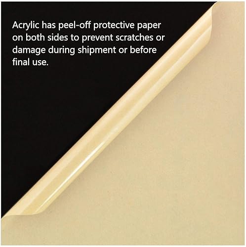 Miniatura 2 de DistinctAndUnique Hojas de plexiglás acrílico fundido negro de 14 de pulgada de grosor (0.236 in) de vidrio de plexiglás de plástico fácil de cortar