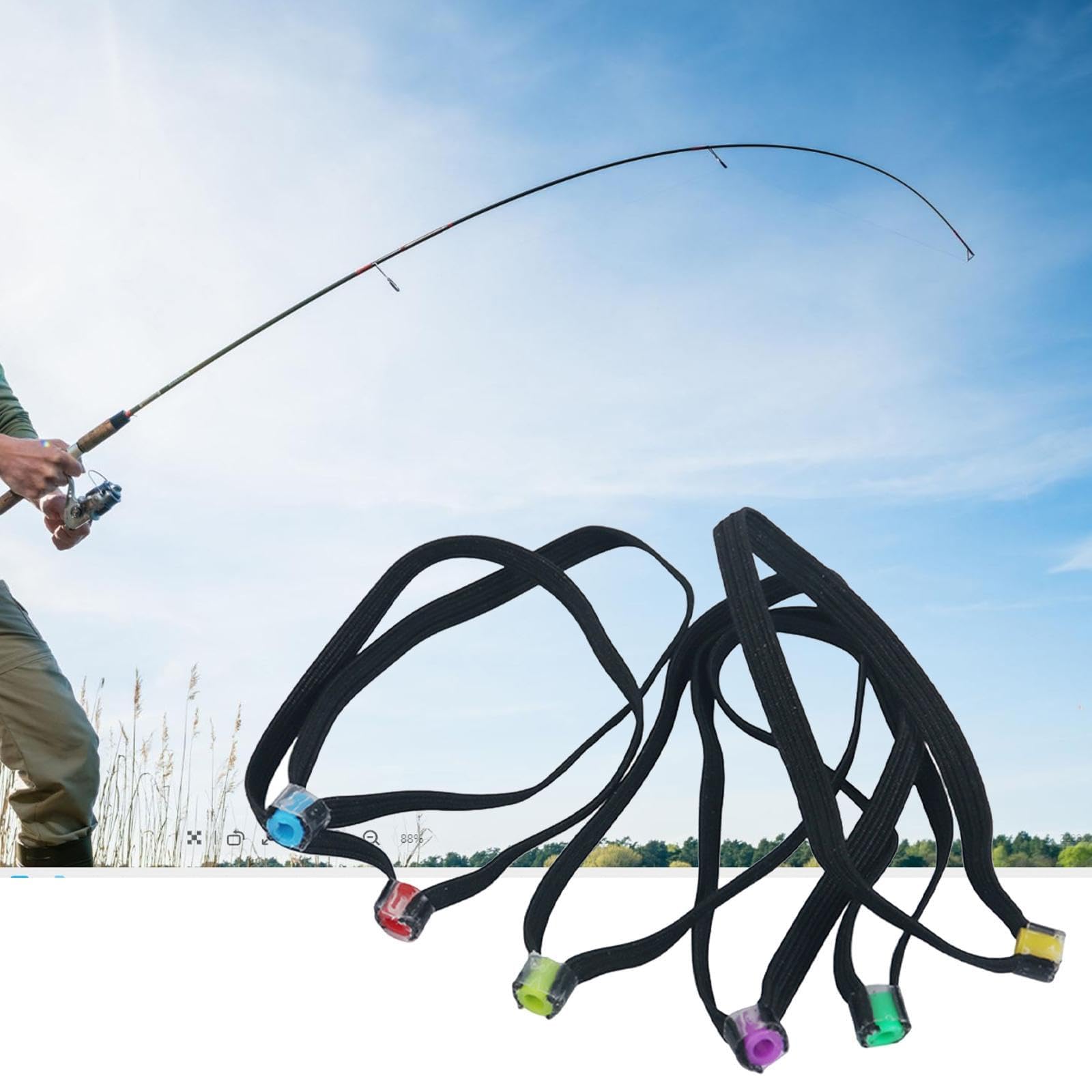 Tippet Lot de 6 anneaux de pêche élastiques portables