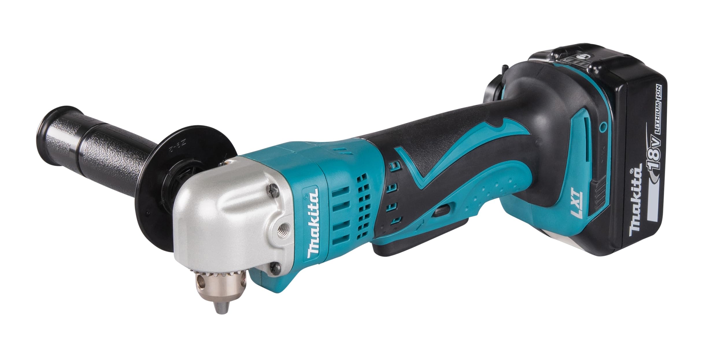 Makita Perceuse visseuse d'angle 18 v li-ion 5 ah ø 10 mm à clé makita - 2 batteries, chargeur, coffret - dda350rtj