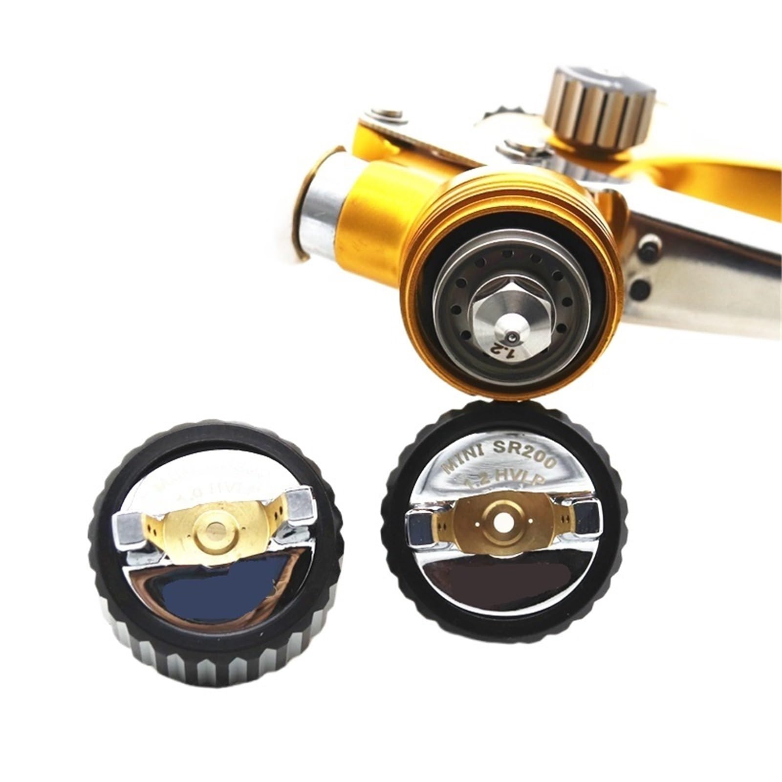 Automobil-Luft-Farbsprüh-Set mit 1,2 mm, 1,0 mm und 0,8 mm Düsen, 250 cc Kapazität für Präzisionslackierung