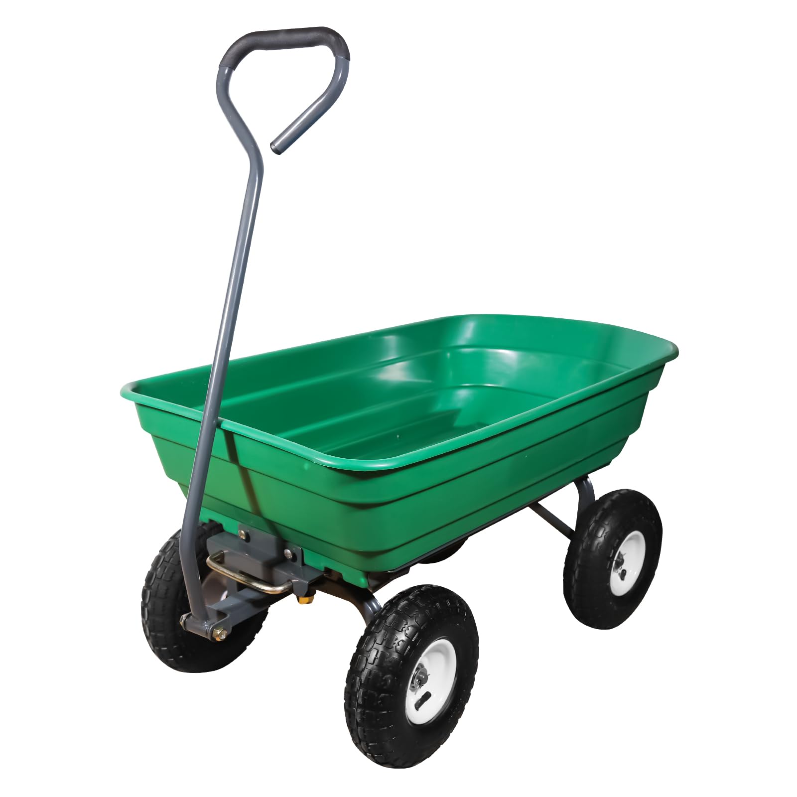 AAIN 600 Lbs Poly Garden Dump Cart,Camping Beach Wagon with 180° Rotating Handle and 10" No-Flat Tires,Practical Heavy Duty Yard carts and Wagons,Quick Release Utility Wheel Barrow Trolley,Green AA078
