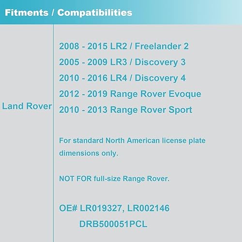 Miniatura 3 de Ensun LR019327 Soporte de placa de matrícula trasera para Range Rover Sport Evoque LR2 LR3 LR4