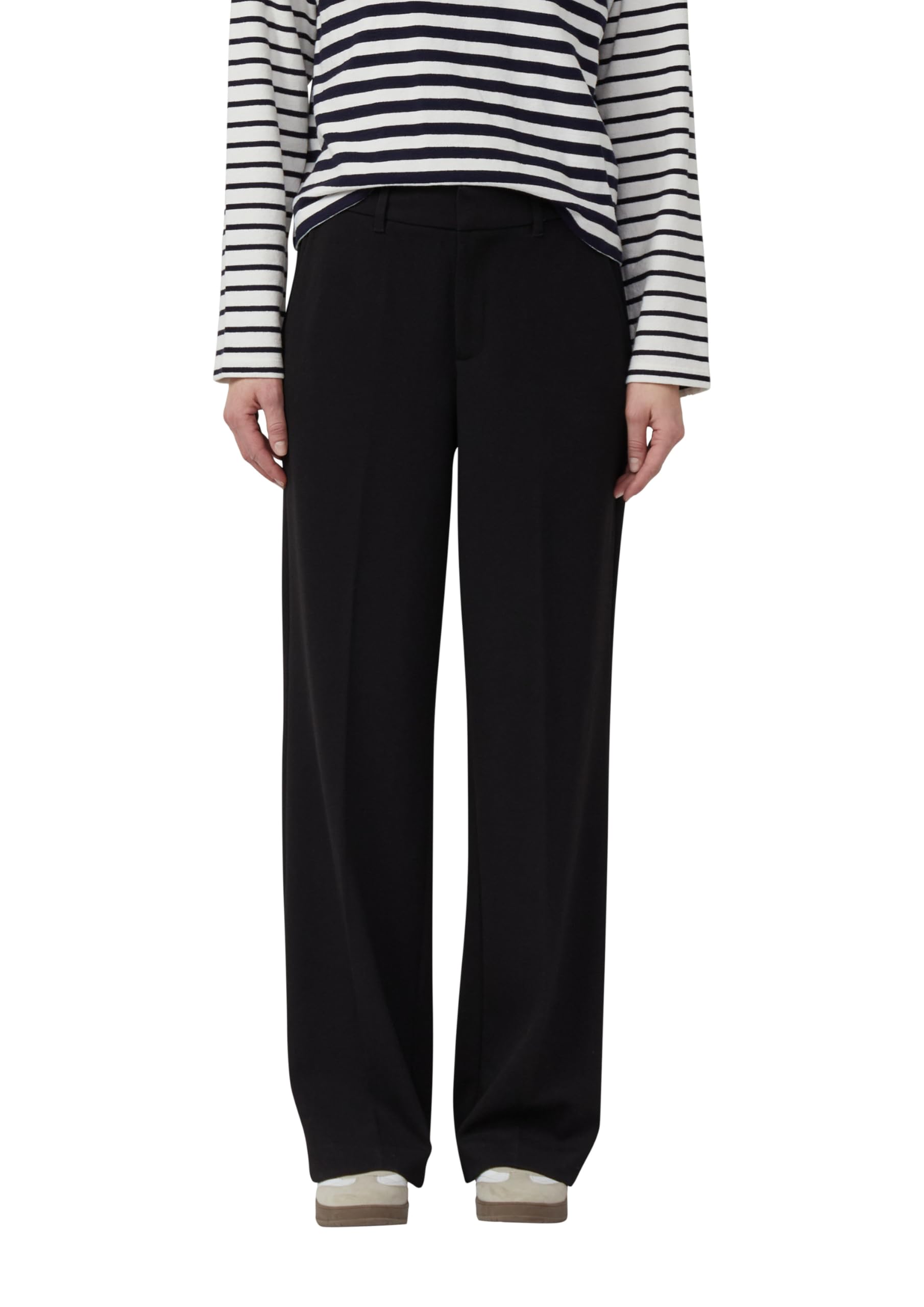 s.Oliver Strukturierte Wide-Leg-Hose mit hohem Bund