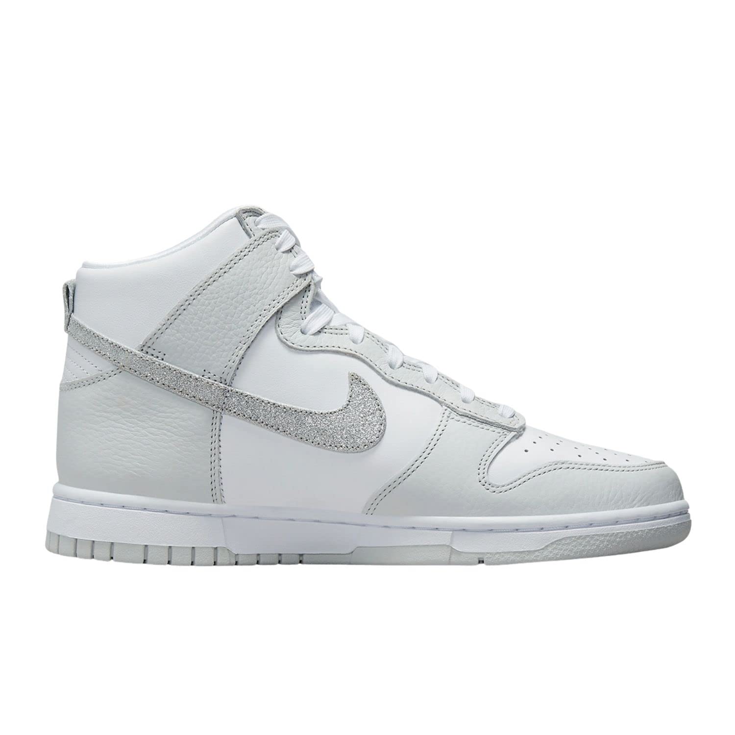 Nike Zapatillas altas para mujer, color blanco y plateado, 36.5 EU