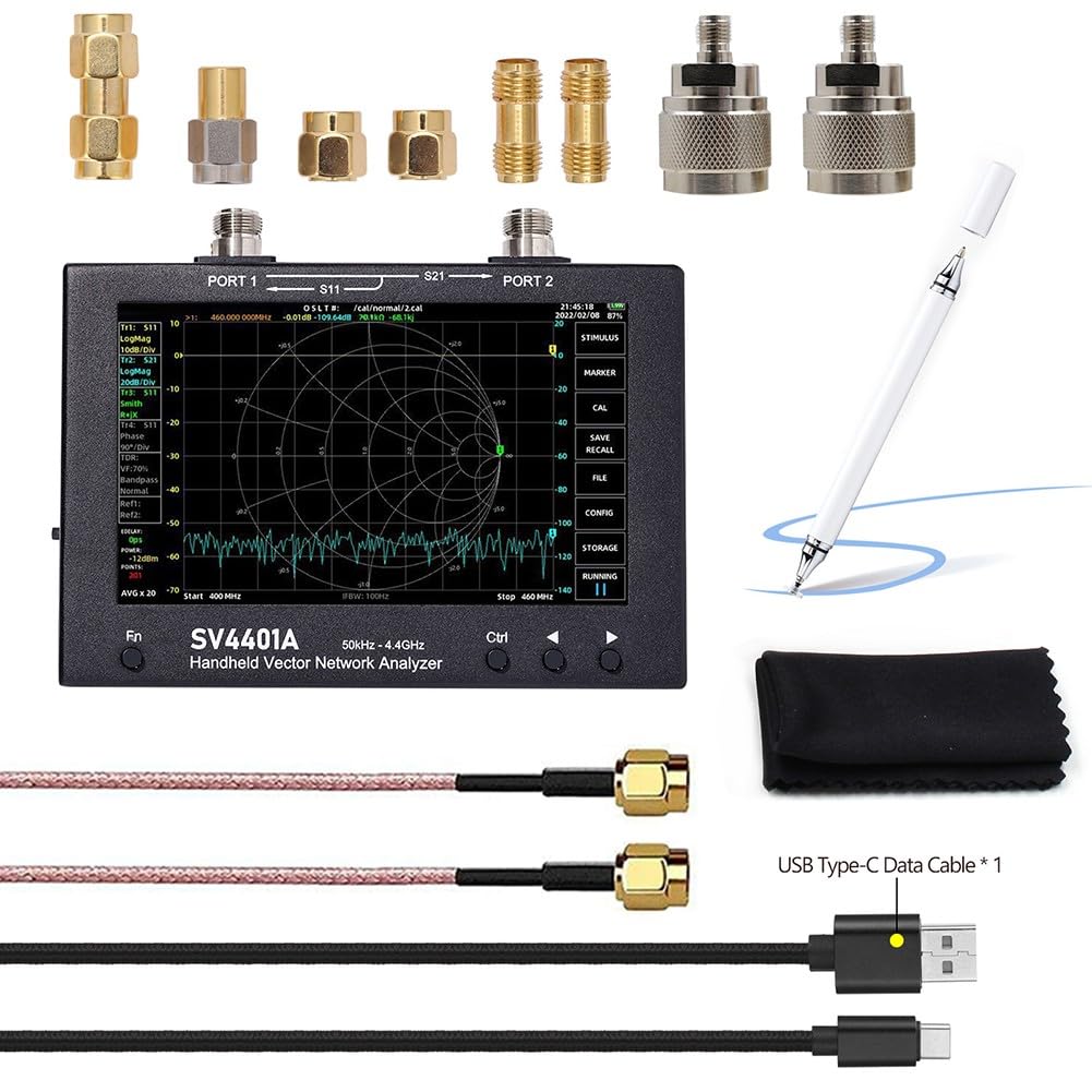 SV4401A 100dB Dynamischer 7-Zoll-LCD-VNA-Vektornetzwerkanalysator-Kits mit 8 GB Speicher