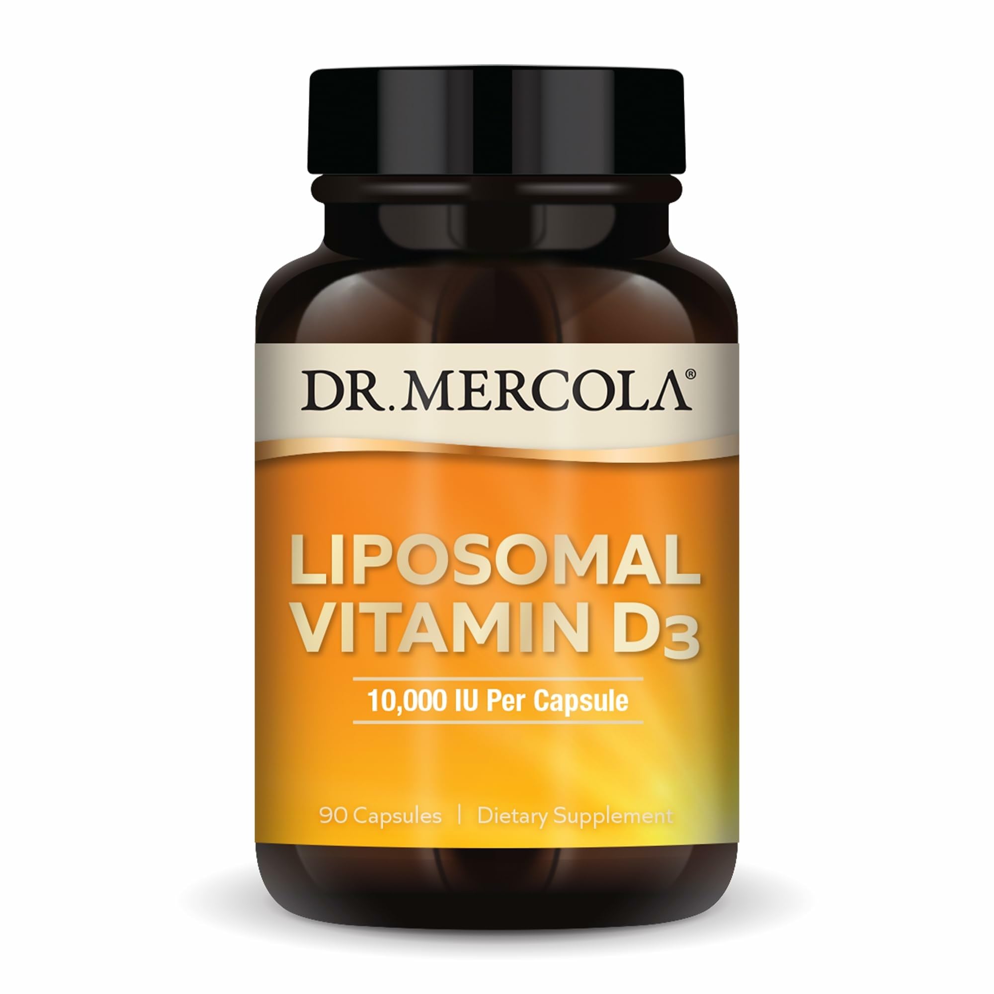 Dr. Mercola Liposomal Vitamin D3, 10,000 IU, 90 Capsules (90 Servings) 90 Count (Pack of 1) 10,000 IU